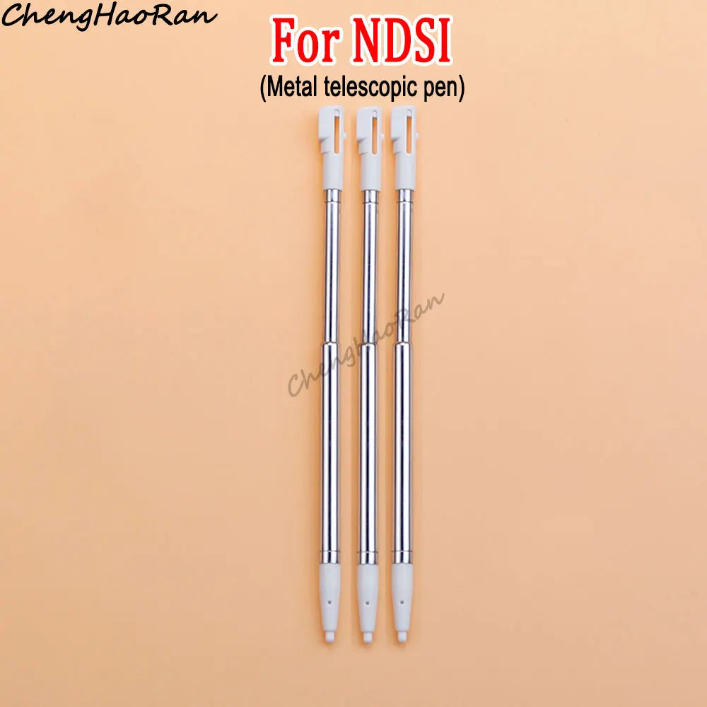 3 Pcs White Metal Retractable Pen & Plastic Pen For New 3DS XL LL/New 2DS LL XL /NDSL NDS Lite NDSi NDS Wii U 2DS 3DS Stylus Pen