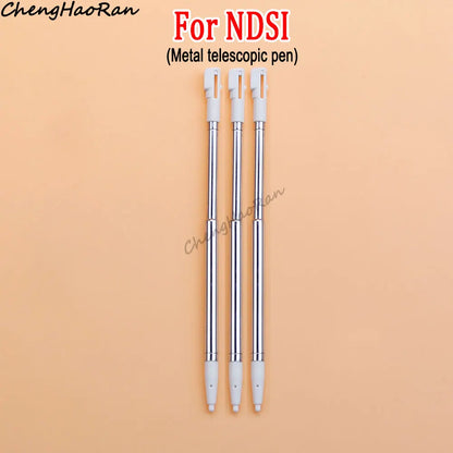 3 Pcs White Metal Retractable Pen & Plastic Pen For New 3DS XL LL/New 2DS LL XL /NDSL NDS Lite NDSi NDS Wii U 2DS 3DS Stylus Pen