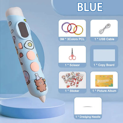 DIY 3D Pen Printing Pen 3D Print for Kids Low Temperature With Free PCL Filament Smart Toys Gift for boys and girls