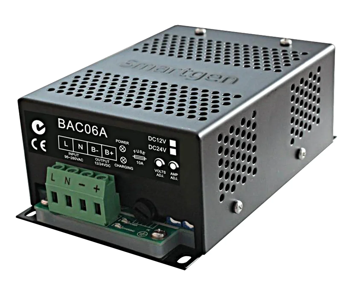 DC12V 6A 12V 24V New BAC06A Diesel Generator Auto Intelligent Battery Charger Module Float Charging Power Adapters Genset Parts