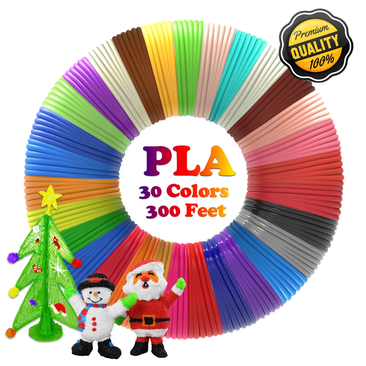30 Colors 3D Pen Filament, 3m per Color Total 90m 3D Pen Filament Refills, PLA Filament for 3D Pen, Arts Crafts Drawing