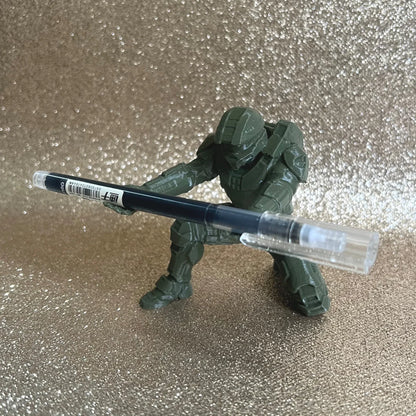3D Printed Pen Holder, Cool Tech Soldier Pen Stand, Creative Desktop Decoration Storage, Stylish Stationery Display Decoration
