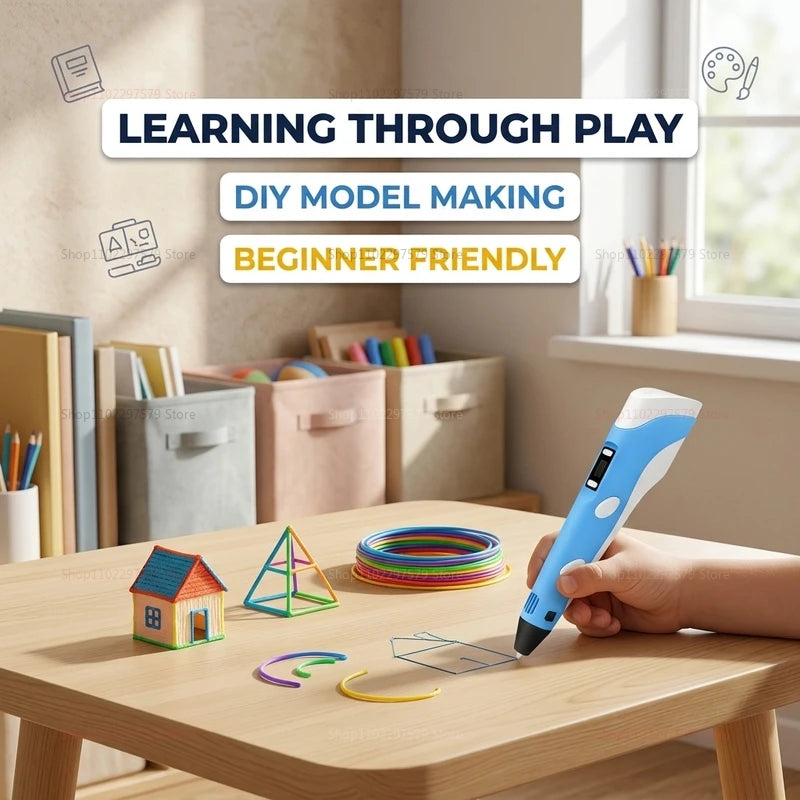 3D Pen Set 3d Printing Pen Drawing Pencil DIY Pens PLA Filament Birthday Christmas Gift For Kids Children Graffti with Charger
