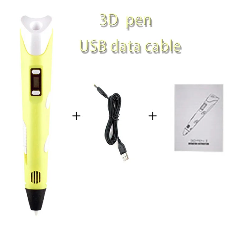3D Printing Pen DIY Three-dimensional Painting Children Toys Fun Camouflage With LCD Screen Compatible PLA Filament Toys Gift