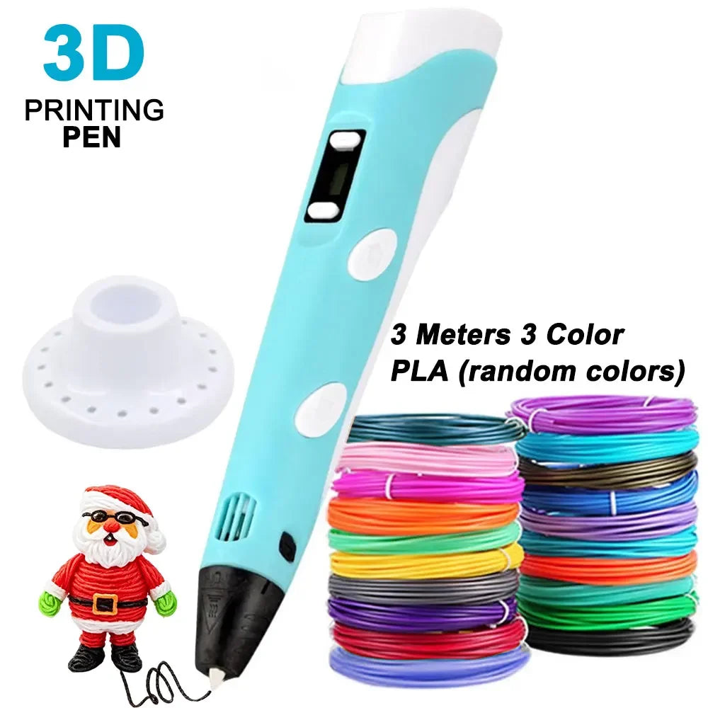 Electronic 3D Printing Pen with Base,USB Type-C 9M PLA Consumables High-Temperature 3D Drawing Tool Christmas and Birthday Gift