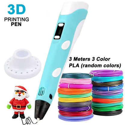 Electronic 3D Printing Pen with Base,USB Type-C 9M PLA Consumables High-Temperature 3D Drawing Tool Christmas and Birthday Gift