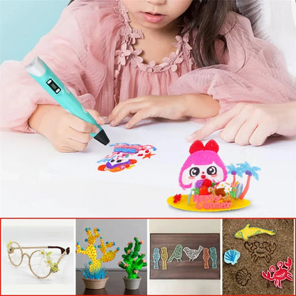 Electronic 3D Printing Pen with Base,USB Type-C 9M PLA Consumables High-Temperature 3D Drawing Tool Christmas and Birthday Gift