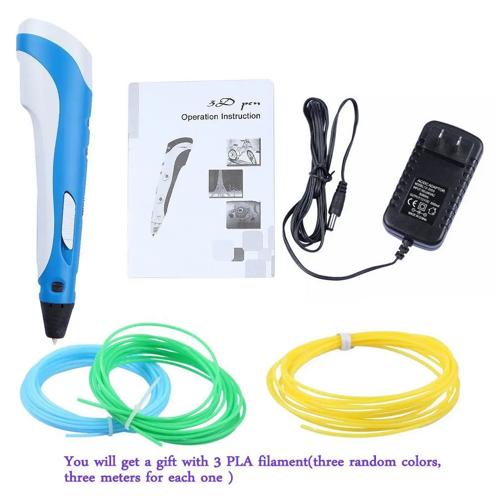 3D Pen Original DIY 3D Printing Pens With ABS Filament Creative Toy Birthday Gift for Kids Design Drawing 3D Printer Pen