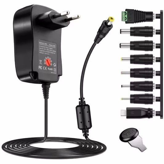 30W Adapter 3V 4.5V 5V 6V 7.5V 9V 12V Adjustable Voltage Power Adapters EU/US USB Universal Charger Supply Converter With 8 Tip