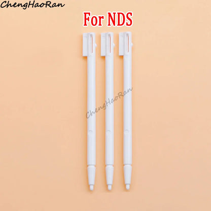 3 Pcs White Metal Retractable Pen & Plastic Pen For New 3DS XL LL/New 2DS LL XL /NDSL NDS Lite NDSi NDS Wii U 2DS 3DS Stylus Pen