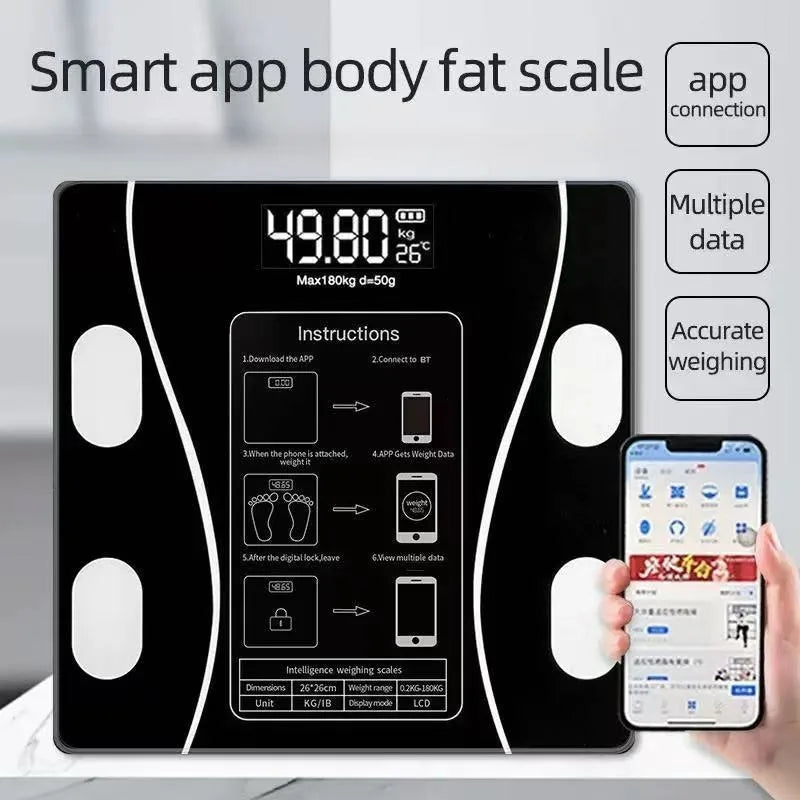 Electronic scale - Home-use, simple charging model, precise measurement, monitoring, healthy weight scale, body fat scale
