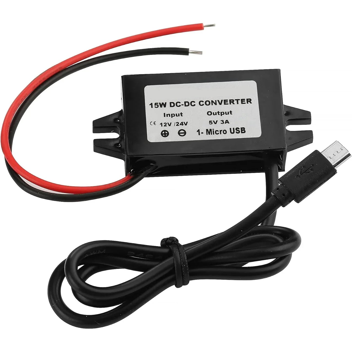 12V/24V to 5V 3A Power Adapter Converter DC-DC Step Down Module USB-A Female/Type C/dual USB/open Wire Connector Waterproof CE