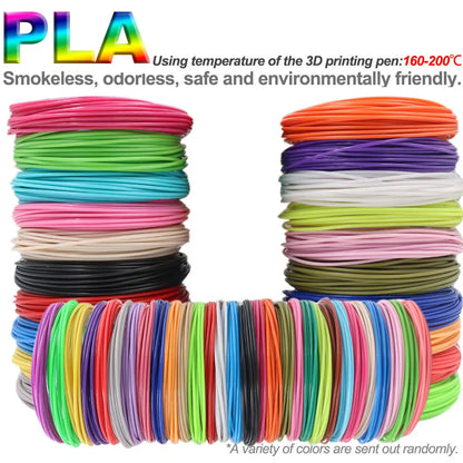 3D Pen Consumables PLA Filament Diameter 1.75mm Color 3D Pen Printing Material 20/30 Colors, 90M 150M 200M, Smokeless,Odorless