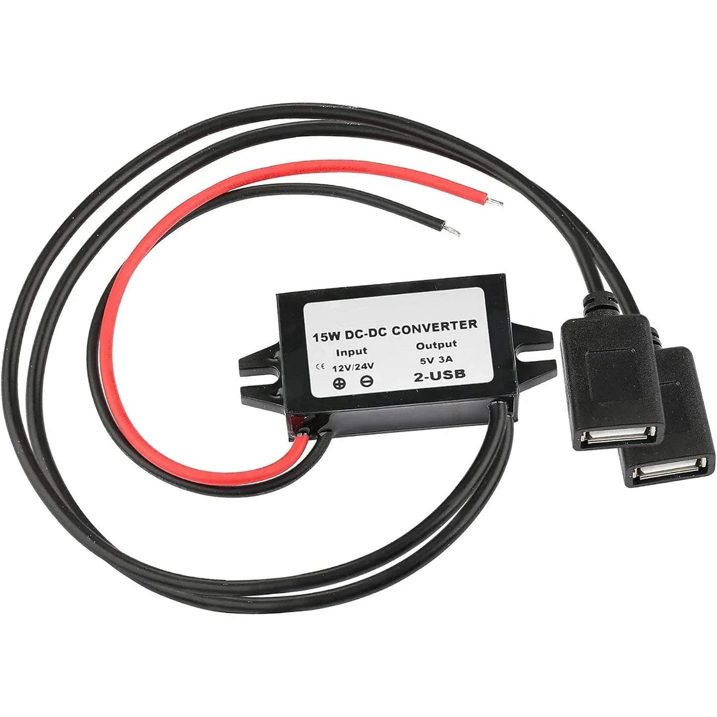 12V/24V to 5V 3A Power Adapter Converter DC-DC Step Down Module USB-A Female/Type C/dual USB/open Wire Connector Waterproof CE