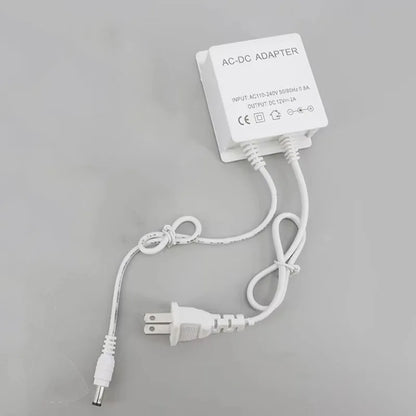 12V 2A Power Supply Adapter for CCTV Security Camera - US/EU Plug, White Waterproof Mini DC Power Adapters