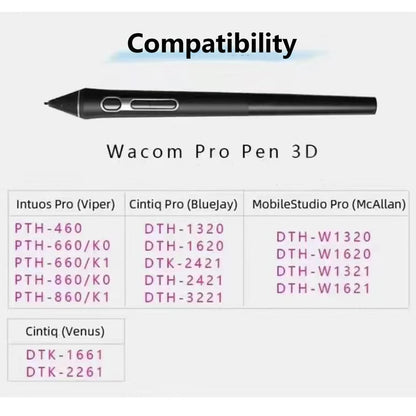 Digital Pen 2K LP-190-0K / KP-504 / KP-501E / LP-1100 /Pro Pen 3D KP-505 for Wacom Intuos, Cintiq, MobileStudio, Drawing Tablets