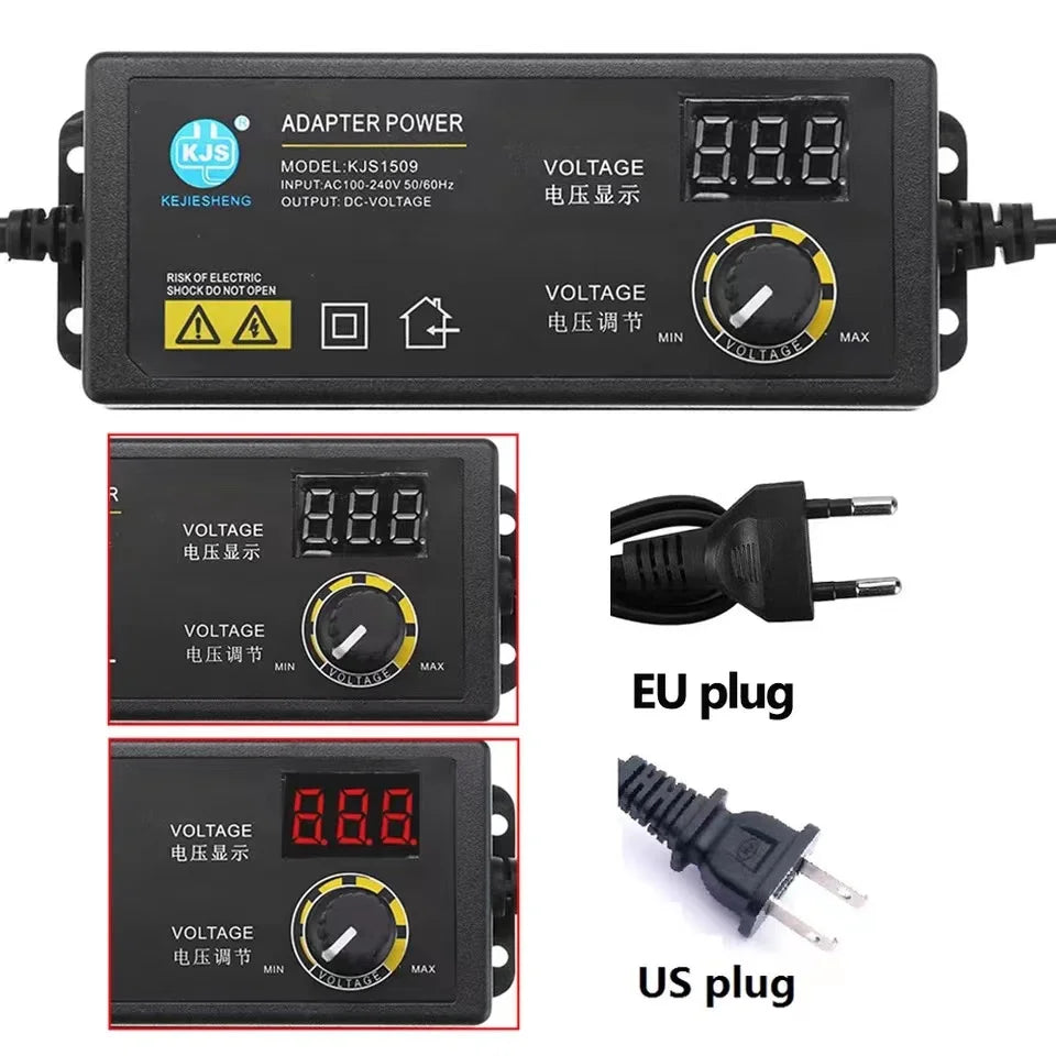 3-36V 1.7A AC/DC Adapter 60W US/EU Adjustable Power Adapters Universal Charger Switch Power Supply