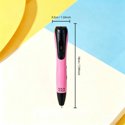 New Digital Display 3D Printing Pen Set Three Colors Optional Creative 3D Drawing Pen Kit Multicolor PLA Material for Handcraft