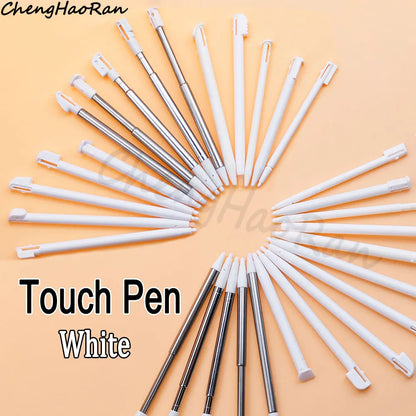 3 Pcs White Metal Retractable Pen & Plastic Pen For New 3DS XL LL/New 2DS LL XL /NDSL NDS Lite NDSi NDS Wii U 2DS 3DS Stylus Pen