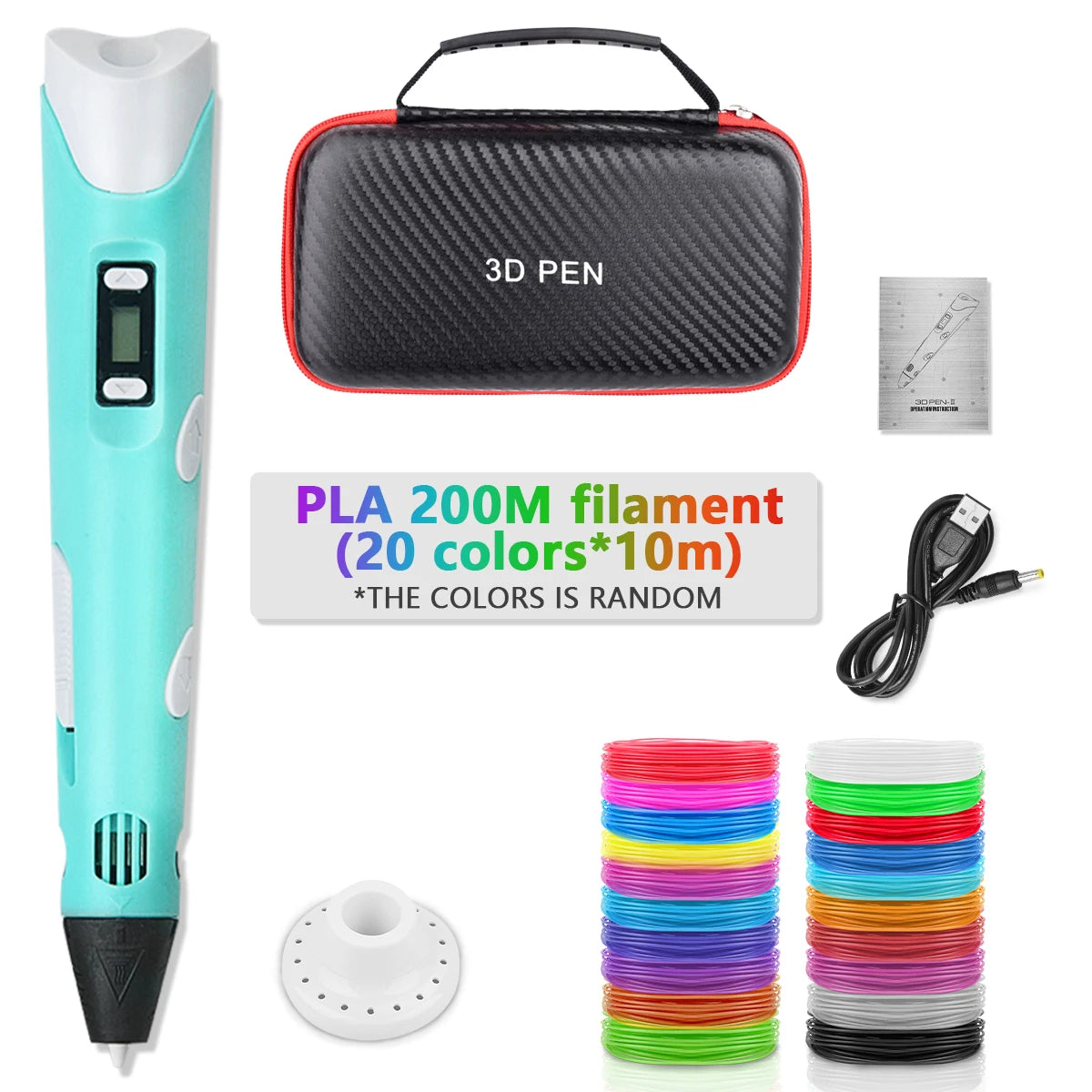 3D Printing Pen 2023 New 3D Pen with PLA Filament for Children Kids Creative DIY Pens Child's Birthday Gift Christmas