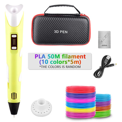 3D Printing Pen 2023 New 3D Pen with PLA Filament for Children Kids Creative DIY Pens Child's Birthday Gift Christmas