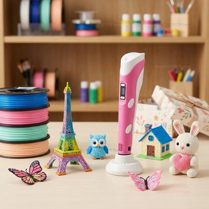 3D Printing Pen for Kids and Adults with 9M PLA Filament Safe High Temperature DIY Graffiti Art Drawing Gift for Birthday
