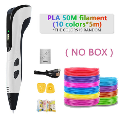 NEW 3D Printing Pen 3d Pen Set LCD Display with PLA Filament for Kids Chidren Child's Birthday Christmas Creative DIY Gift