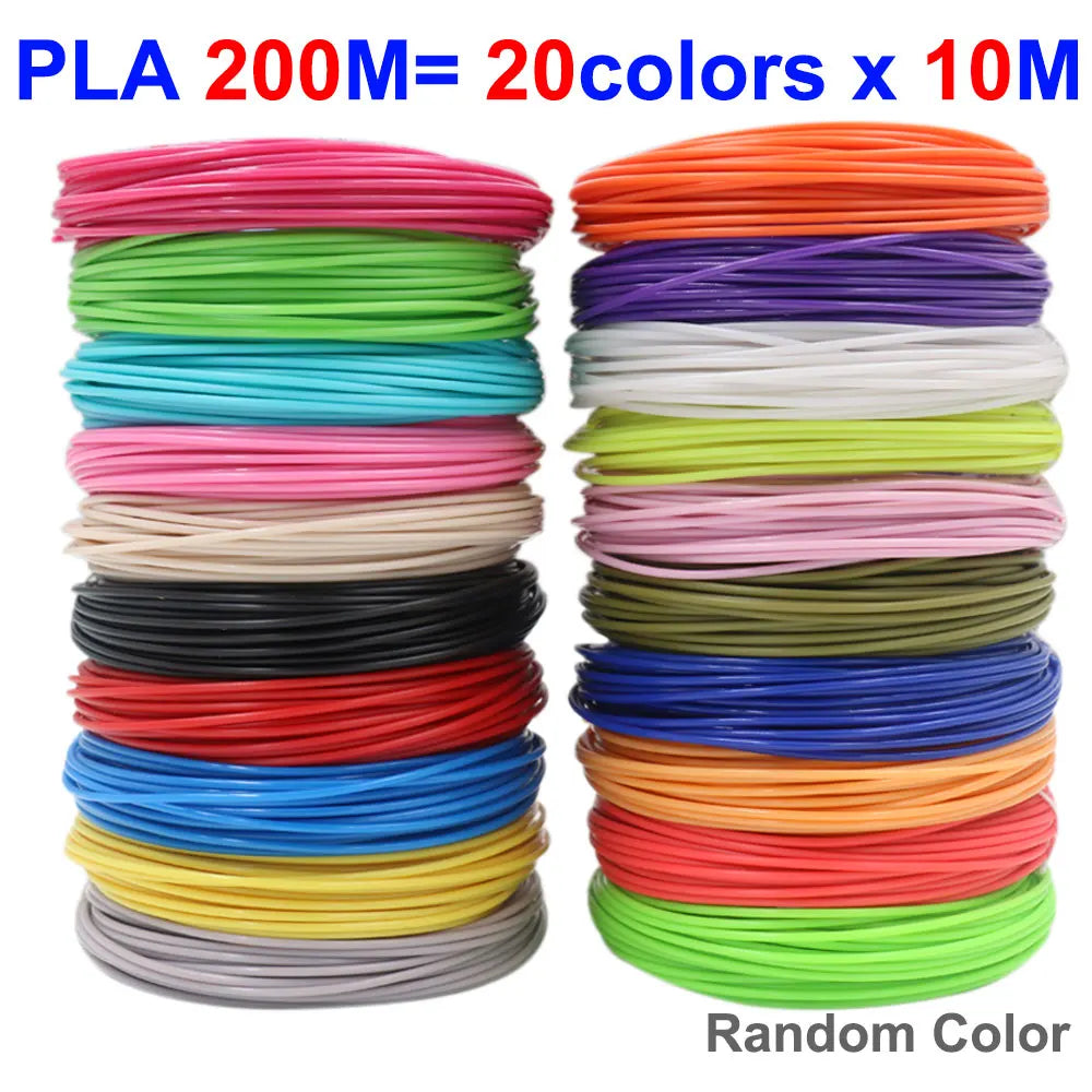 3D Pen Consumables PLA Filament Diameter 1.75mm Color 3D Pen Printing Material 20/30 Colors, 90M 150M 200M, Smokeless,Odorless