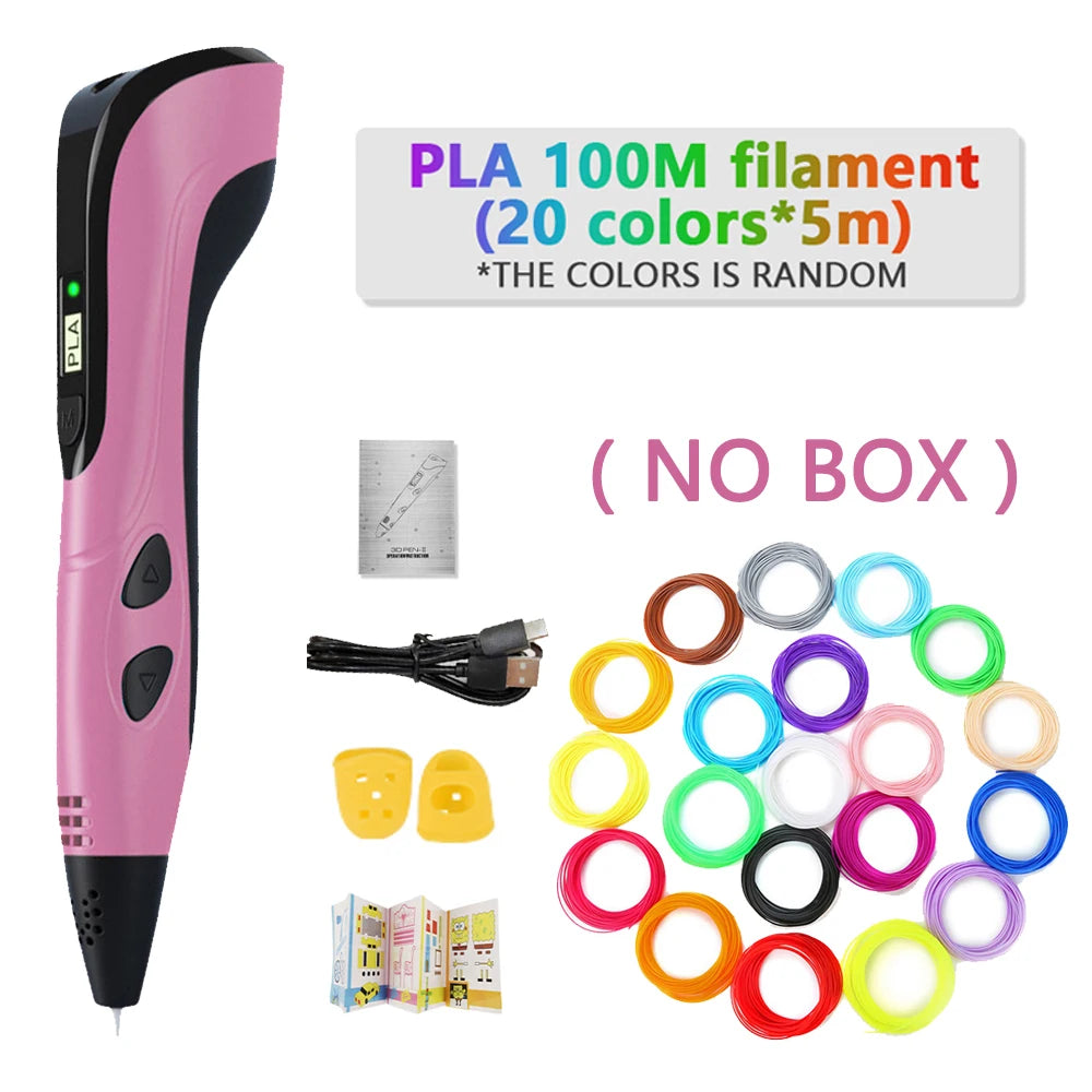 NEW 3D Printing Pen 3d Pen Set LCD Display with PLA Filament for Kids Chidren Child's Birthday Christmas Creative DIY Gift