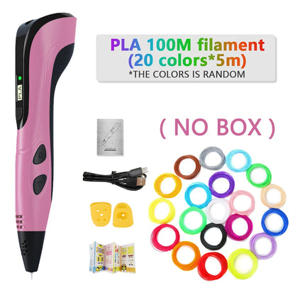 NEW 3D Printing Pen 3d Pen Set LCD Display with PLA Filament for Kids Chidren Child's Birthday Christmas Creative DIY Gift