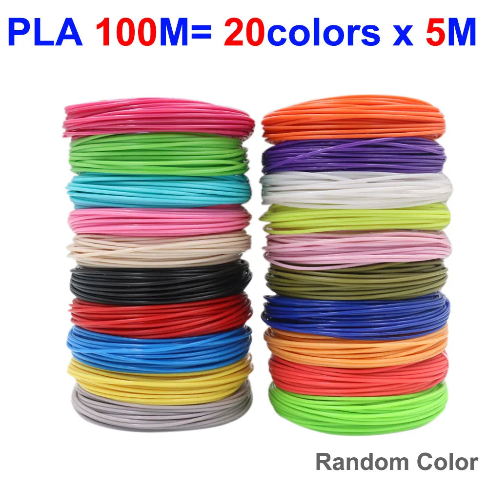 3D Pen Consumables PLA Filament Diameter 1.75mm Color 3D Pen Printing Material 20/30 Colors, 90M 150M 200M, Smokeless,Odorless