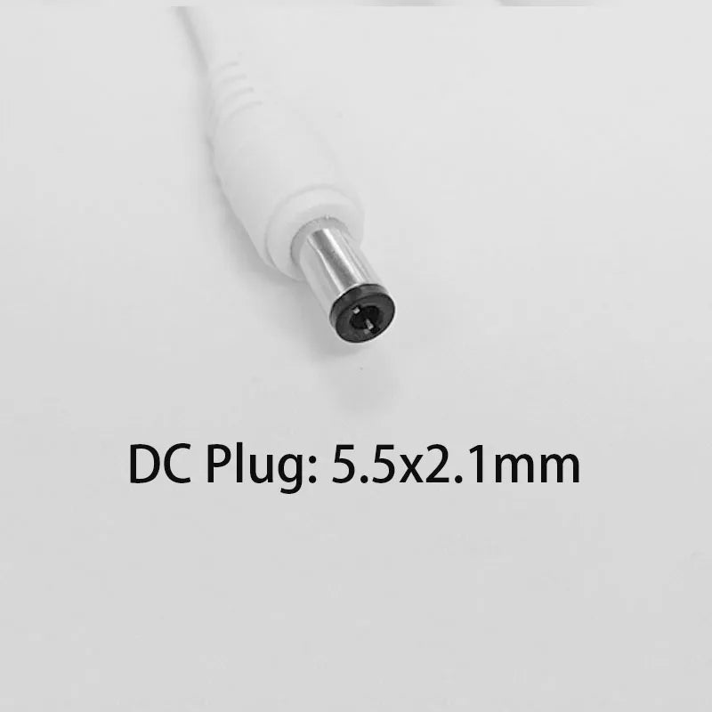 12V 2A Power Supply Adapter for CCTV Security Camera - US/EU Plug, White Waterproof Mini DC Power Adapters