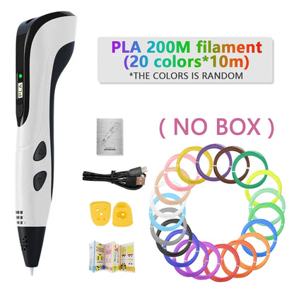 NEW 3D Printing Pen 3d Pen Set LCD Display with PLA Filament for Kids Chidren Child's Birthday Christmas Creative DIY Gift