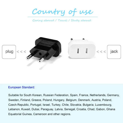 EU Plug Adapter Electrical Sockets US to EU Plug Converter US China Travel Adaptor Euro AC Outlet Wall Socket Power Adapters