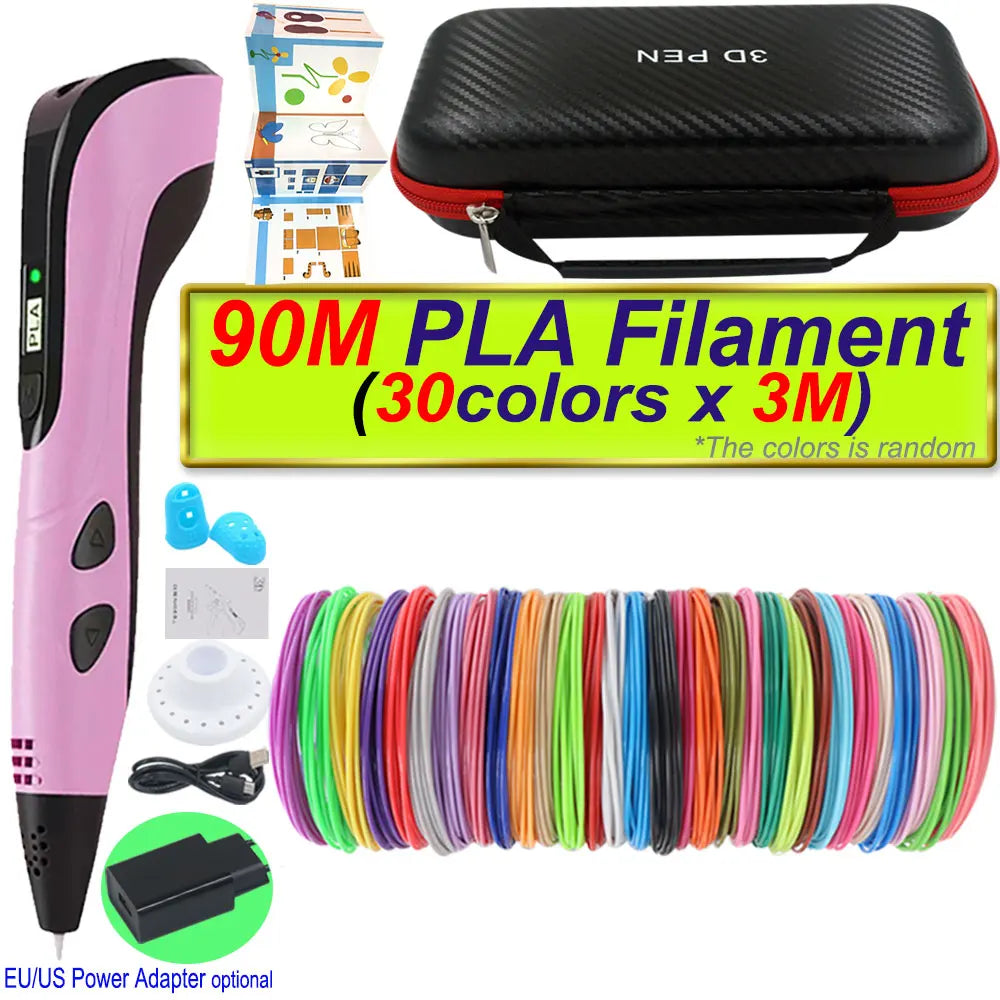 2026 New 3D Printing Pen 3D Pen With Power Adapter LCD Display Travel Case PLA Filament Birthday Christmas Gift Loved by Kids