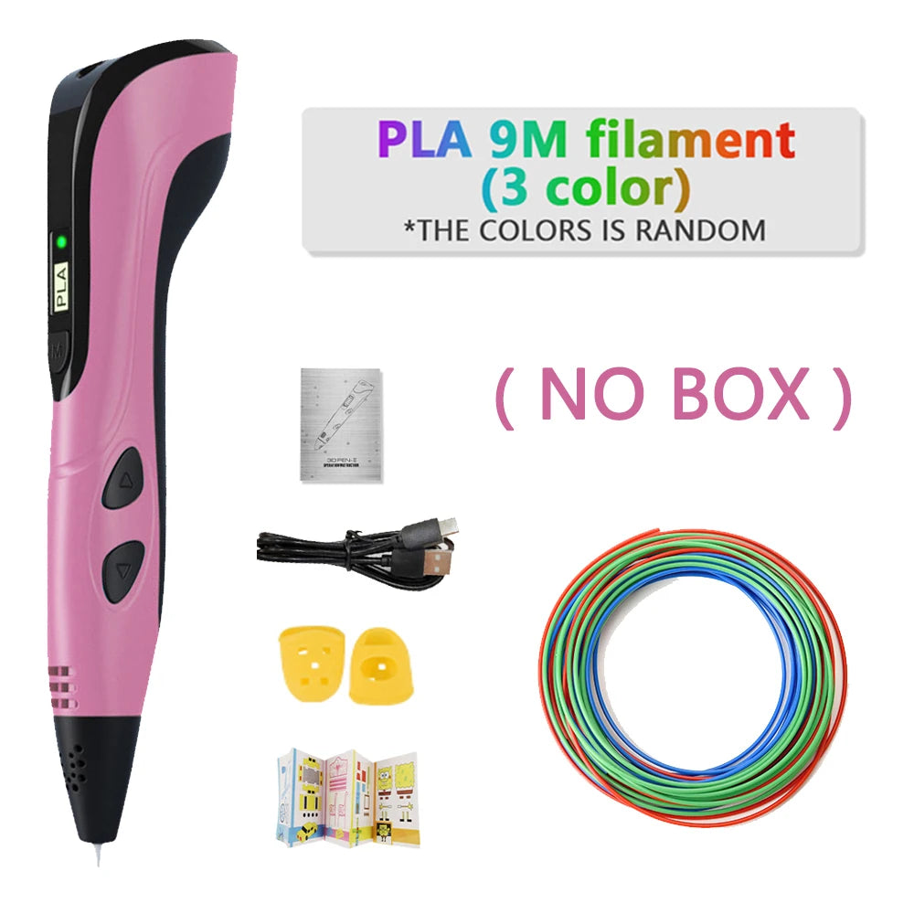 NEW 3D Printing Pen 3d Pen Set LCD Display with PLA Filament for Kids Chidren Child's Birthday Christmas Creative DIY Gift