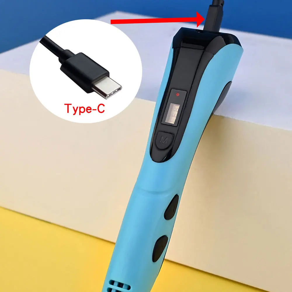 3D Printing Pen Set for Children with LCD Screen Power Adapter 30Color PLA Filament Travel Case Birthday Christmas Gift for Kids